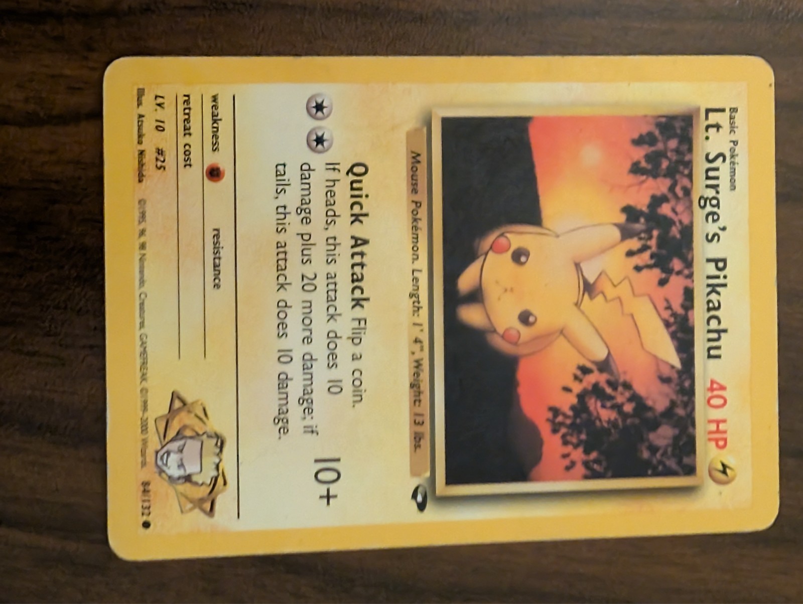 Lt. Surge's Pikachu 84/132 Gym Challenge Regular NM