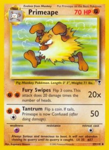 1x Primeape - 59/110 - Uncommon NM-Mint Pokemon G2 - Legendary Collection
