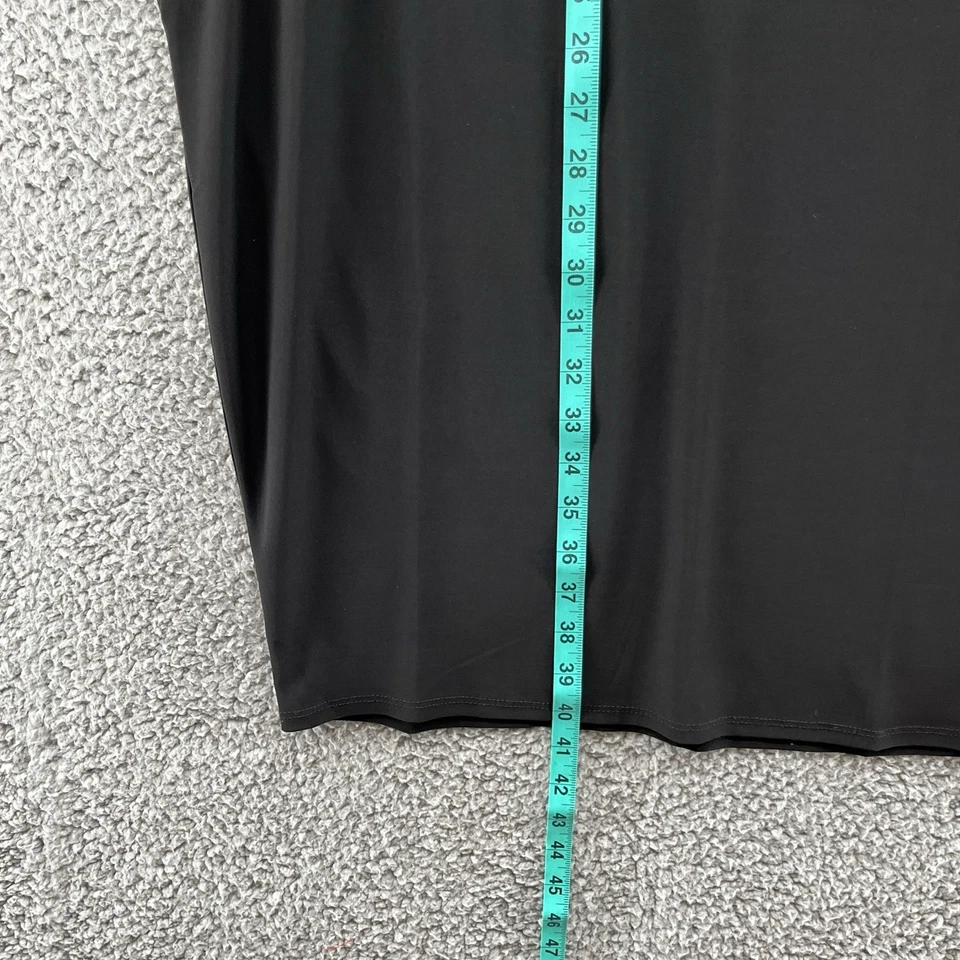 Vestido David Meister Grande Negro Elastizado Jersey Relajado Elegante Mínimo Viaje Foto 4 de 4