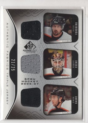 2006-07 SP GAME USED TRIPLE JERSEY PETER FORSBERG ESCHE GAGNE /25