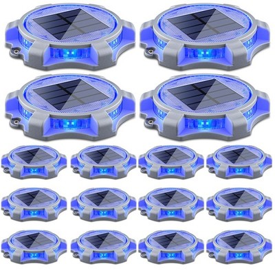 Solar Deck Lights Outdoor 2 Modes LED Dock Light Driveway Markers Waterproof ...