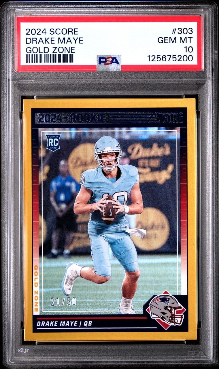 Drake Maye Panini Score #303 Gold Zone