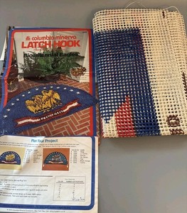 Columbia Minerva Latch Hook 3410 Rug Canvas Pattern Only 1975 Bicentennial Eagle