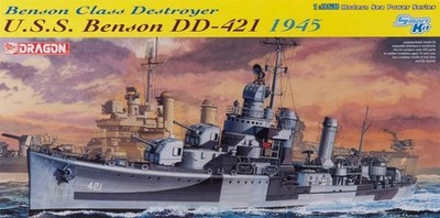 MODELLBAUSATZ STATISCHES SCHIFF DRAGON U.S.S. SCHIFF BENSON DD-421 1945 SCALE...