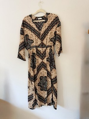 Sandro Paris ''Steva'' Printed Satin-Jacquard Midi Dress