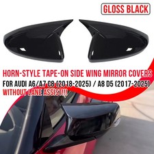 2x Glanz Schwarz Spiegelkappen Außenspiegel Gehäuse Für Audi A6 A7 A8 2017-2025