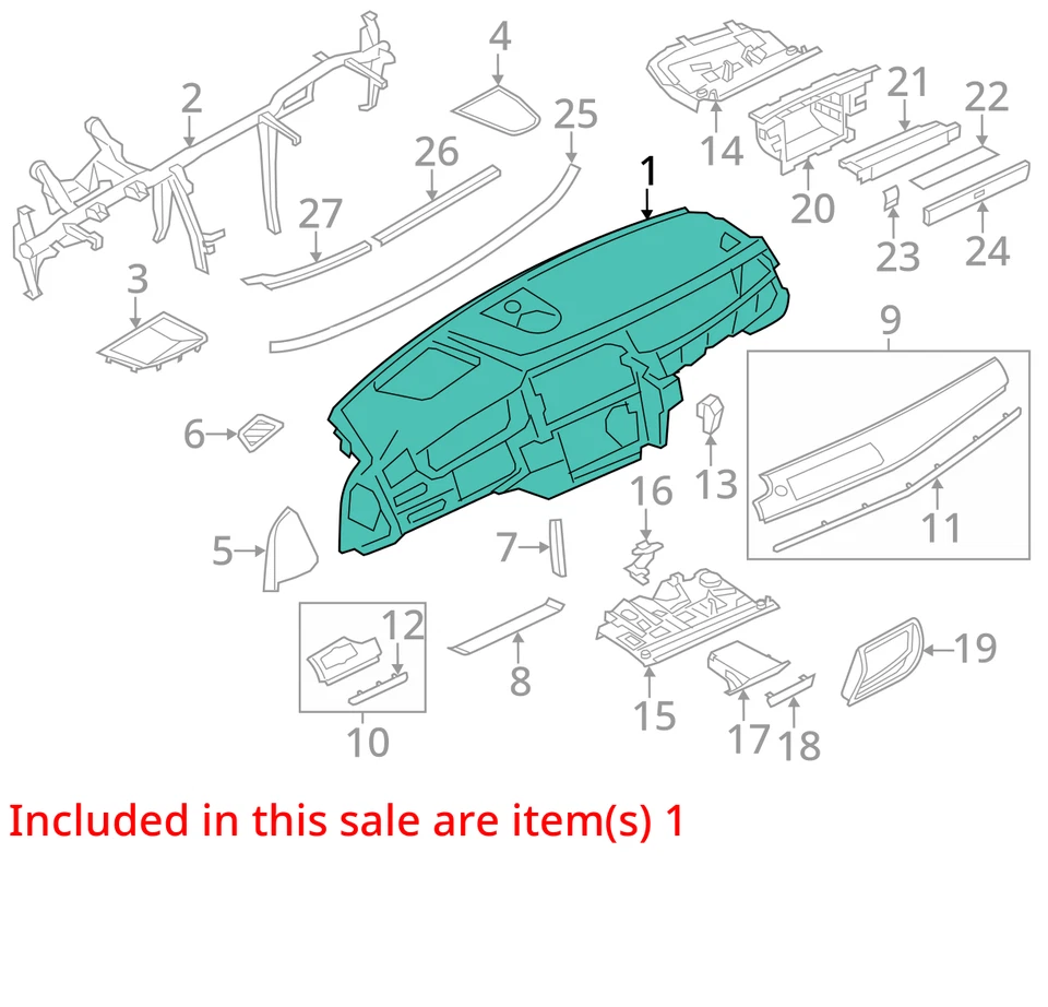 Dash Panel With Head-up Display Fits 10-17 BMW 535i GT 852482 — 第 2/4 张图片