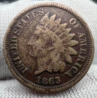 1863 Indian Head Cent Penny nice detail