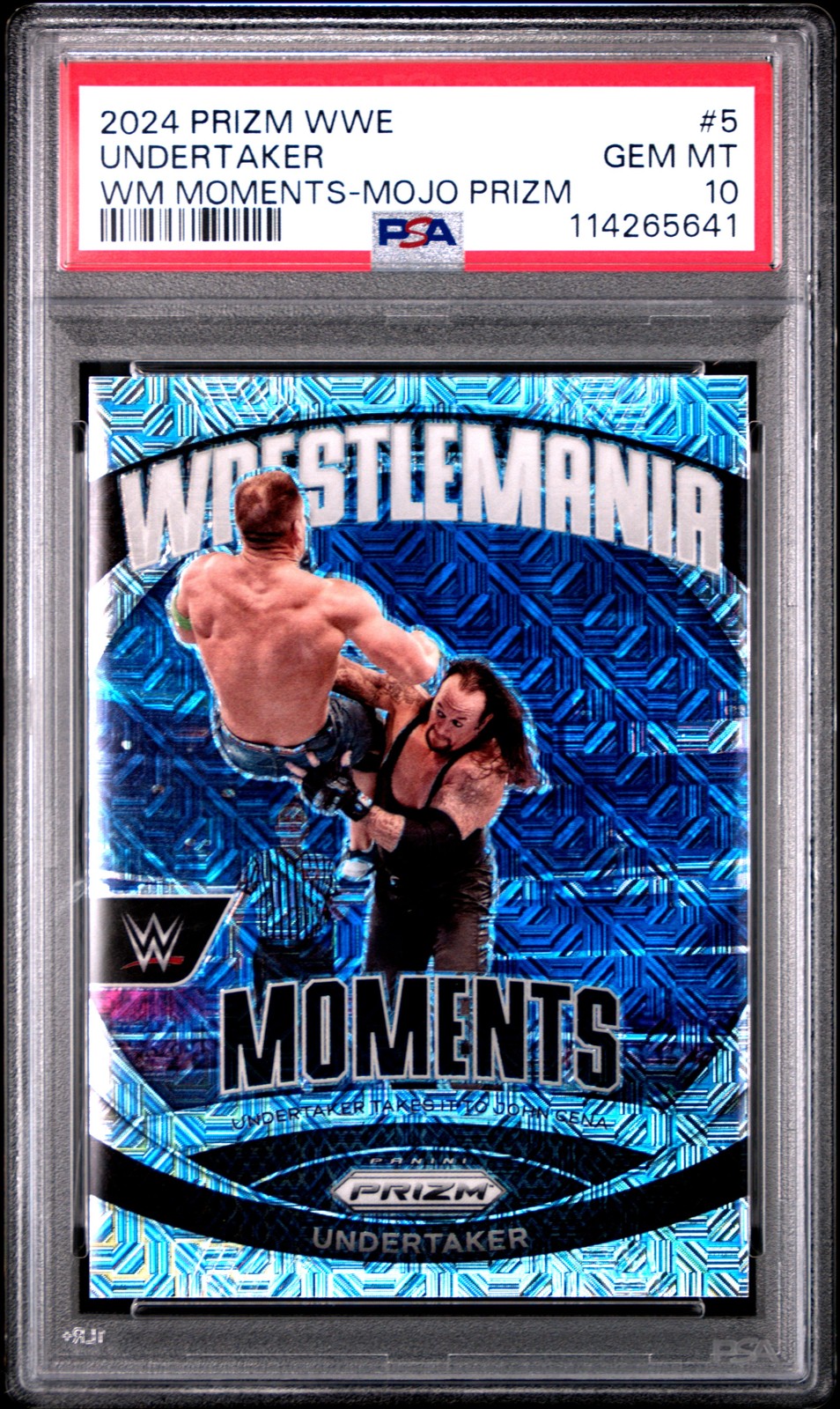 Undertaker Cena PSA 10 /25 2024 Panini Prizm WWE Wrestlemania Moments #5 Mojo