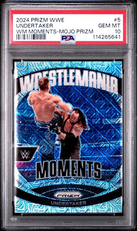 Undertaker Cena PSA 10 /25 2024 Panini Prizm WWE Wrestlemania Moments #5 Mojo