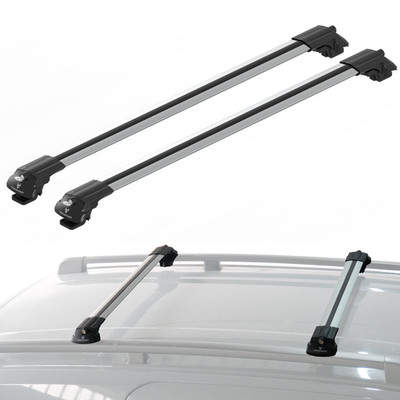 For SEAT ARONA 2017-2025 LOCKING ROOF RACK CROSS BARS RAILS ALU GRAY SET