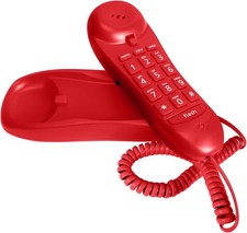 Slimline Red Colored Phone for Wall Or Desk with Memory Standard,