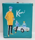 Vintage Ken Doll Teal Green Vinyl Carrying Case W/Handle & Drawers 1962 Mattel