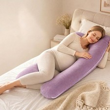 2800g U-Shaped Pregnancy Pillow with Velvet Cover, Full Body Support