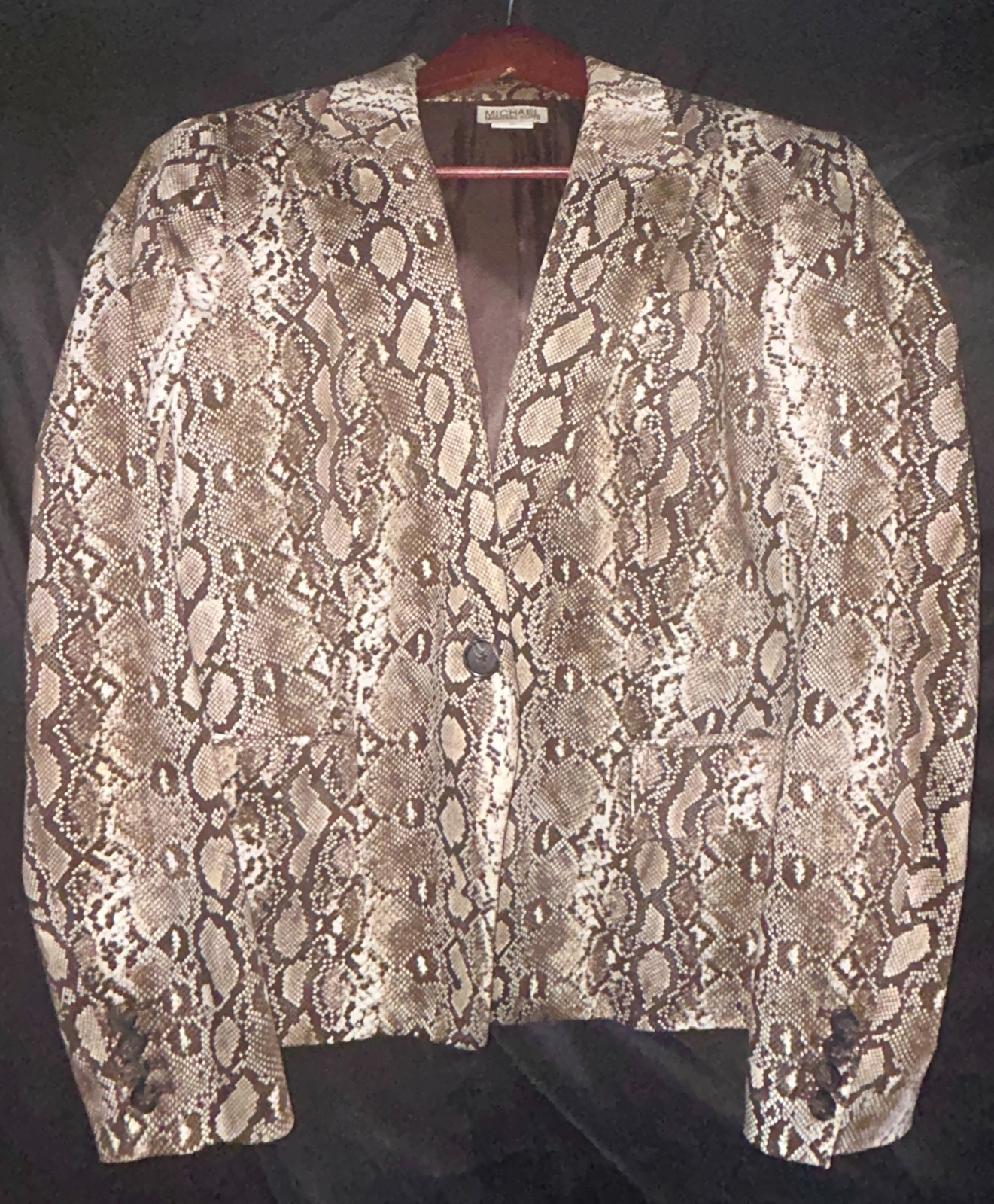 10 Michael Kors COTTON Blazer Jacket Python Snake… - image 1