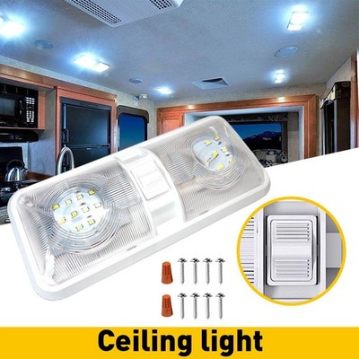 Interior LED Ceiling Light Double Dome Light 12V For Camper Trailer RV Marine