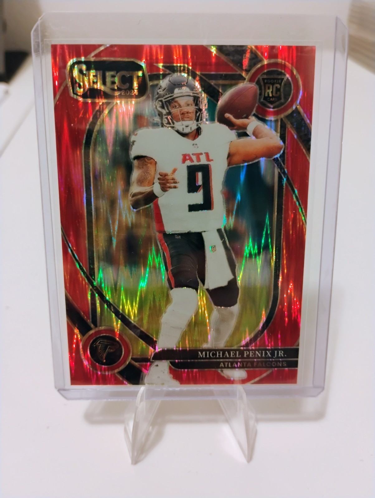 2024 Panini Select Club Level Michael Penix Jr. #235 Red Shock Prizm /249 (RC)