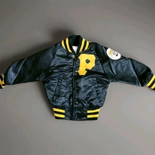 Vtg Pittsburgh Pirates Satin Varsity Pyramid Jacket Kid 3 Toddler 1980s USA  
