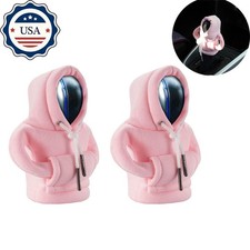 2pc Car Gear Shift Cover Mini Hoodie Car Gear Shift Knob Cover Shirt Pink
