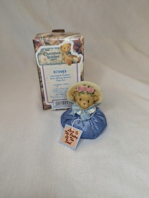2001 Cherished Teddies Blue Spring Bonnet Figurine 873403