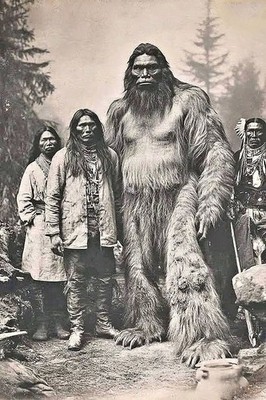 Lot of 4 Fun Sasquatch new 5x7 Glossy reprint #1 found fun photo's