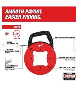 Milwaukee 48-22-4172 Steel Fish Tape Leader, 50' 1/8"