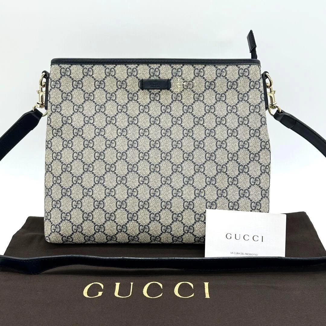 Sac bandoulière Gucci Gg Supreme cuir marine m2_0417