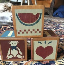 3 Extra Large Wood Letter Blocks 3.5" Alphabet School Desktop Display Novelty