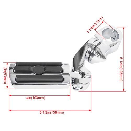 Fit Harley Davidson Touring Road King Street Glide 1.25" Highway Foot Pegs Pedal - Picture 2 of 14