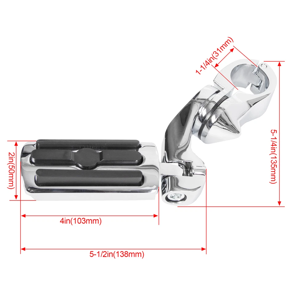 Clavijas de pie de barra de choque de carretera de 1-1/4" para Harley Touring Road Glide Foto 2 de 4