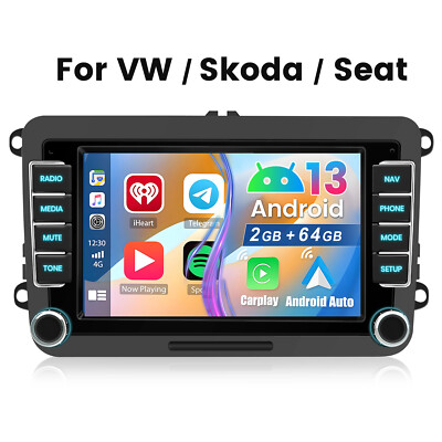 DAB+ CarPlay Autoradio Android 13 Navi Für VW GOLF 5 6 Tiguan Touran Caddy Polo