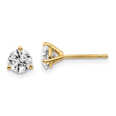14K Gelbgold Laborgefertigte Diamant 1ctw zertifiziert VS/SI D E F 3 Krappen Ohrringe
