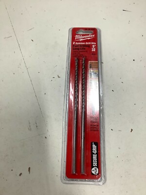 Milwaukee 48-20-8801 5/32'' x 6'' 3-Flat Carbide Hammer Drill Bits 2 Pack
