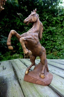 Handgefertigte Holz Pferd Statue, handgeschnitzt schönes Geschenk Only One Made Weihnachten