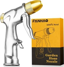FANHAO Upgraded Garden Hose Nozzle Sprayer, 100% Heavy Duty Metal Handheld Water