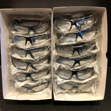LOT OF 12 PYRAMEX SAFETY GLASSES FURIX BLACK FRAME CLEAR -AF LENS ANSI Z87.1