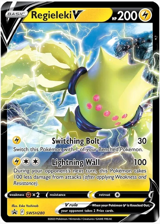 Pokemon SWSH Black Star Promo ULTRA RARE Regieleki V SWSH280 - NM (DB)