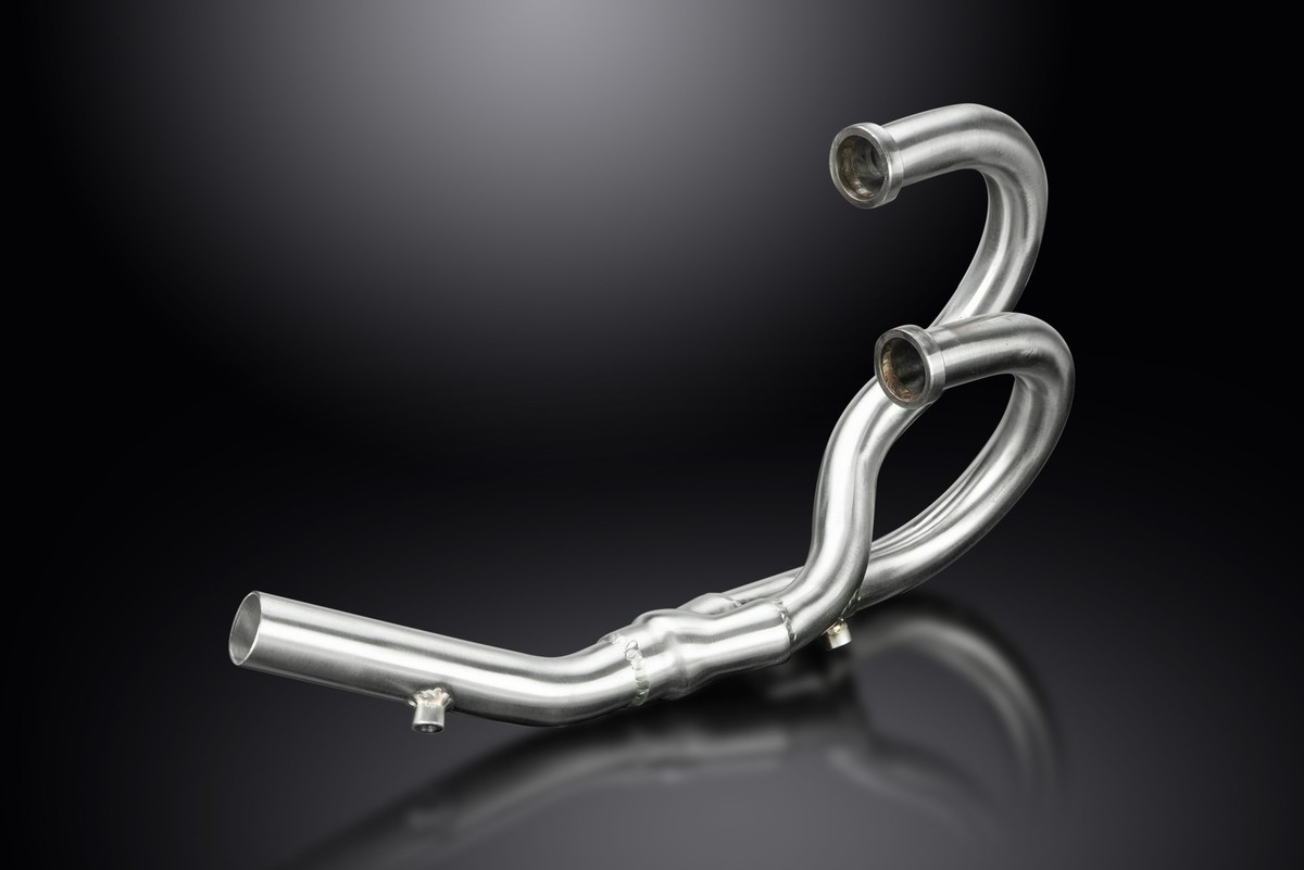Honda XL250S 1978-1981 Delkevic Stainless 2-1 Exhaust Downpipes
