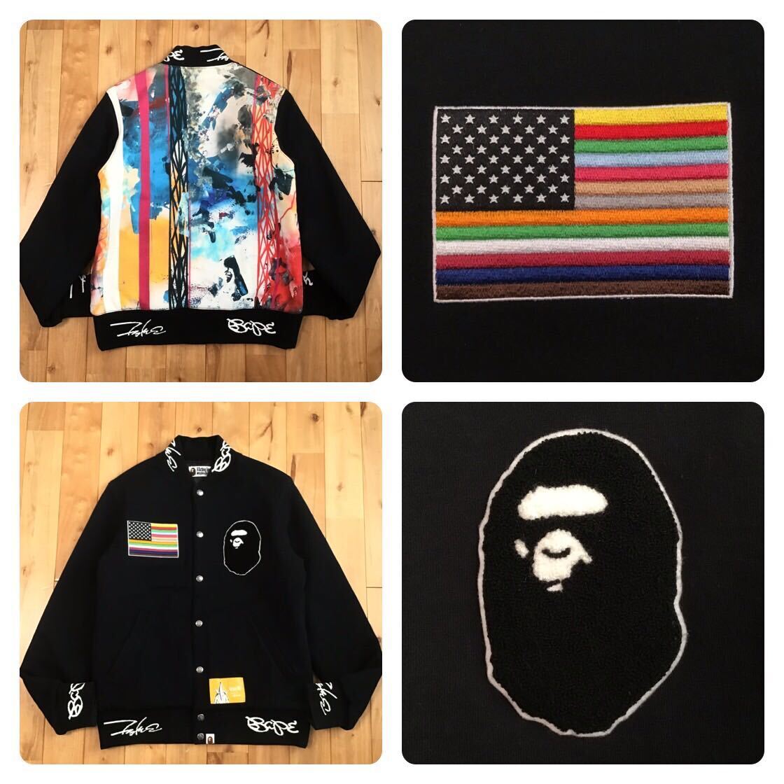 Futura Bape Varsity Jacket L Size A Bathing Ape Stadium