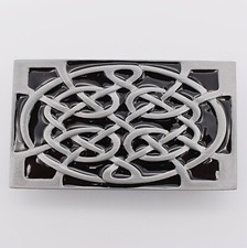 Celtic Infinity Knots Black Enamel Novelty Gift Belt Buckle New 