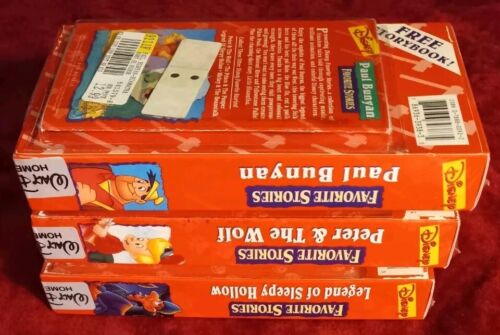 Disney Favorite Stories Storybook 3 VHS Lot: Peter the Wolf, Paul Bunyan, Sleepy - Picture 7 of 12