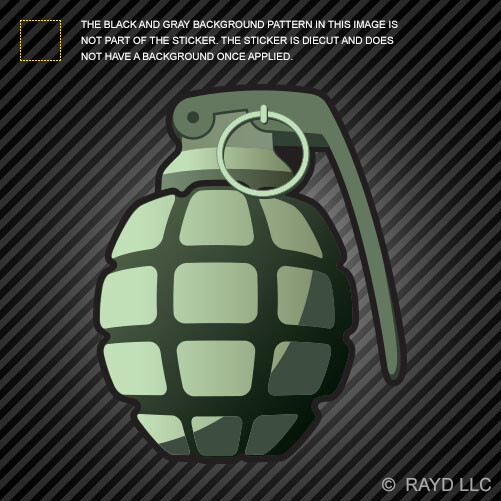 Green Hand Grenade Sticker Die Cut Vinyl military mk 2 mk2