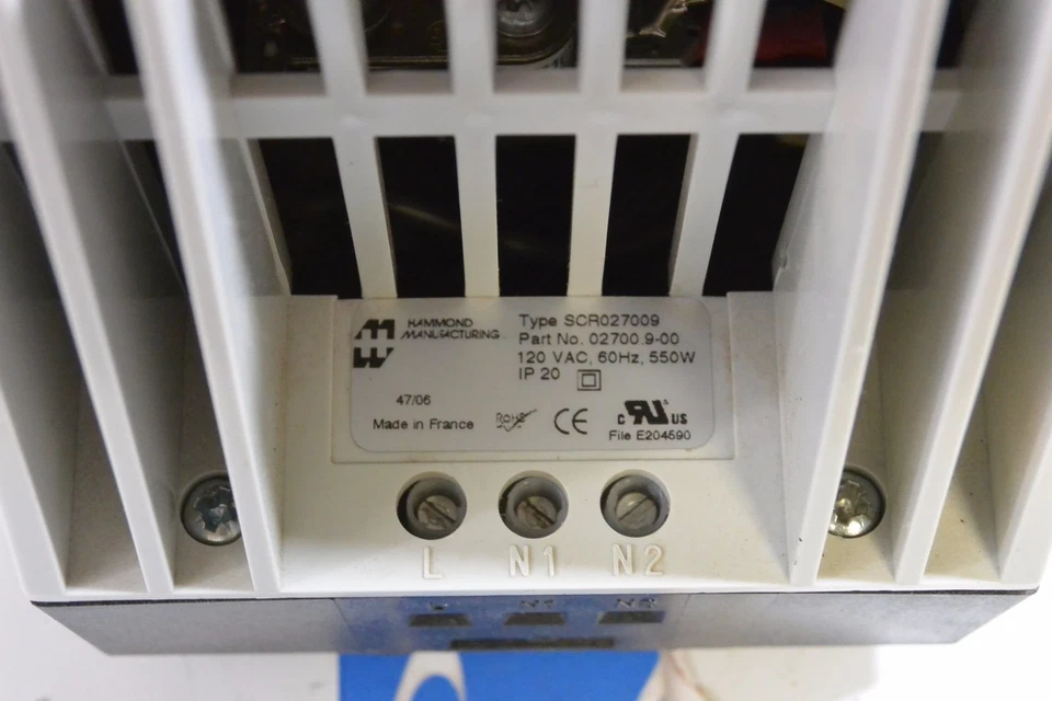 VENTILADOR CALENTADOR HAMMOND MANUFACTURING SCR027009 120VAC parte 02700 9-00 500W Foto 2 de 4