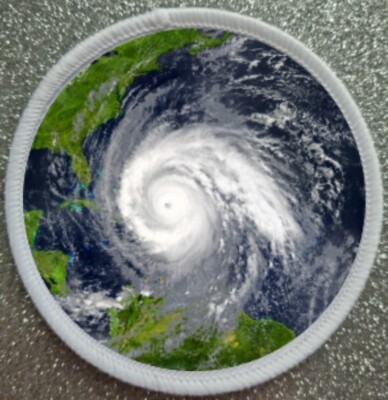 3 Zoll Hurricane Bügelbild/Aufnähen Patch Abzeichen Sturmauge Extremwetter