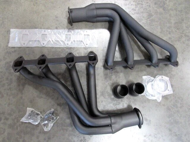 Ford F100-F250 1965-1974 2x2 FE 352-428 cabezal de tubo largo negro H61202BK Foto 2 de 4