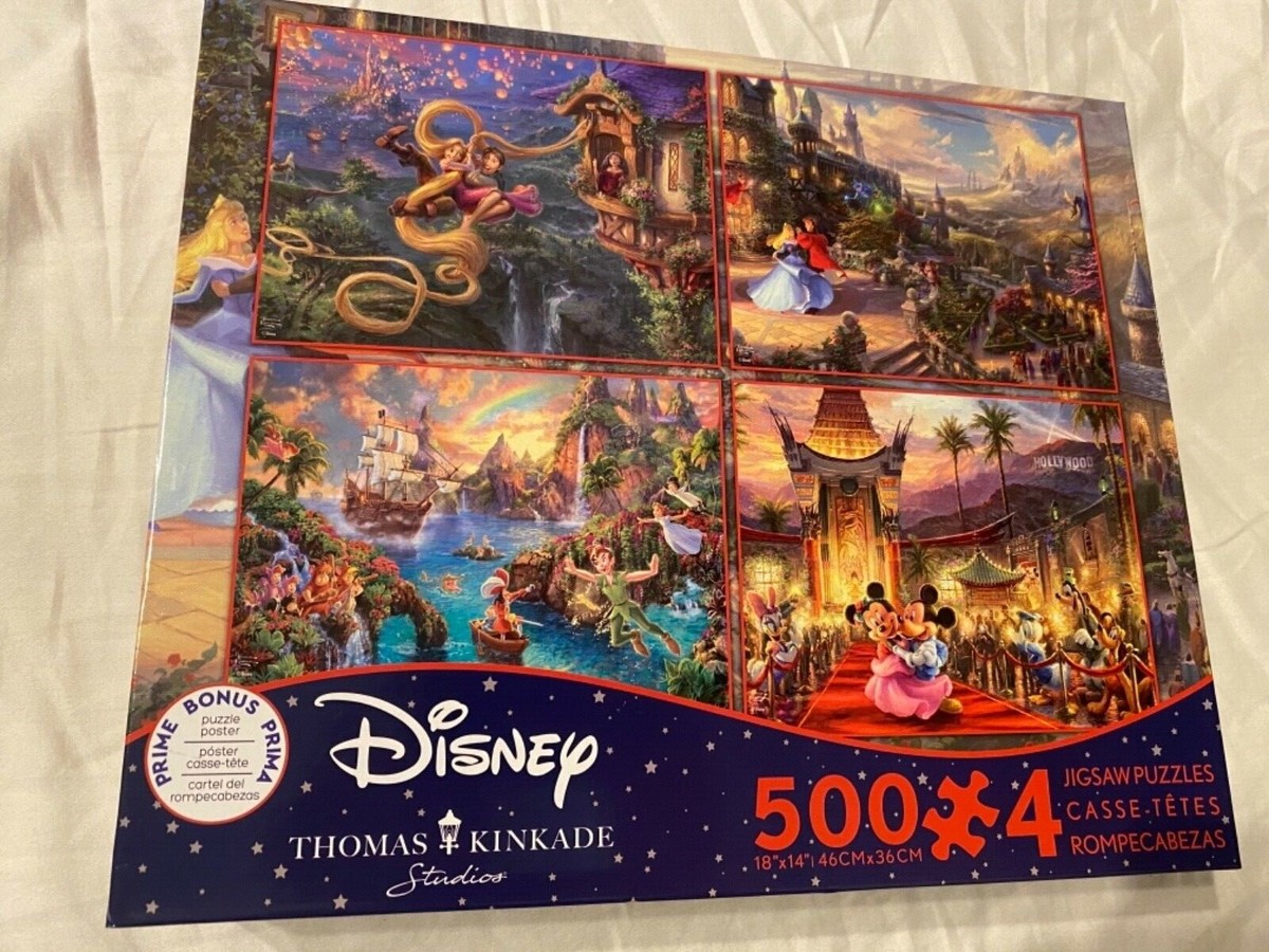 Disney Thomas Kinkade 500ピースパズル4点セット Amazon.com: Ceaco - 4 in 1 Multipack - Disney - Thomas