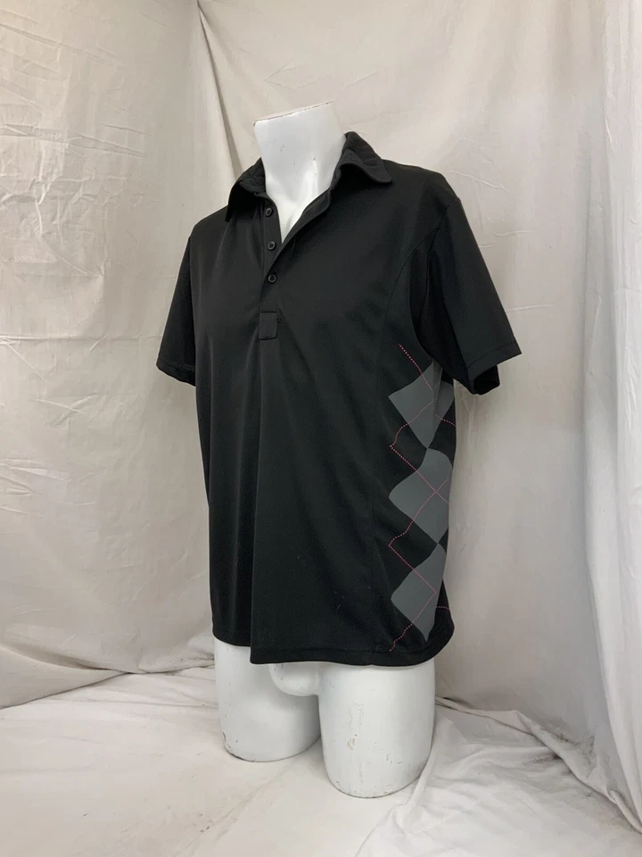 Sligo Golf Shirt M Black Polo Short Sleeve 100% Polyester YGI W1-226 - Image 4 of 4