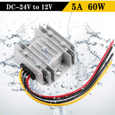 Power Regulator DC 24V to 12V 5A 60W Step Down Buck Voltage Converter Waterproof