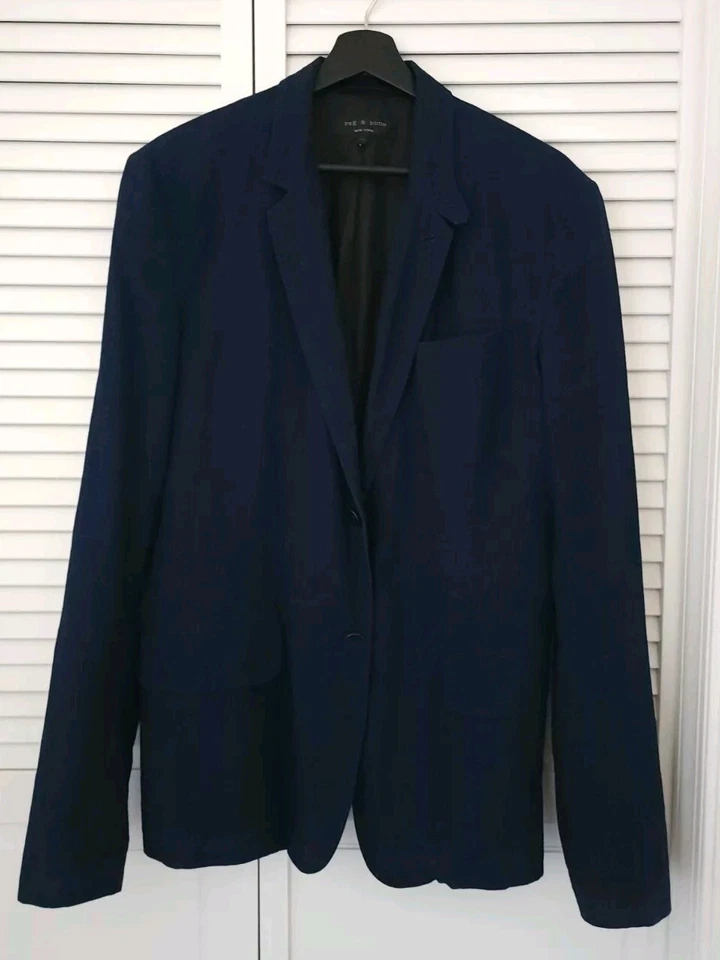 Rag & Bone Men's Indigo Cotton Blazer Size 42 - Image 2 of 4