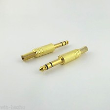 10x Gold Metal TRS Adapter Connector 6.35mm 1/4" Stereo Male Audio Cable Solder